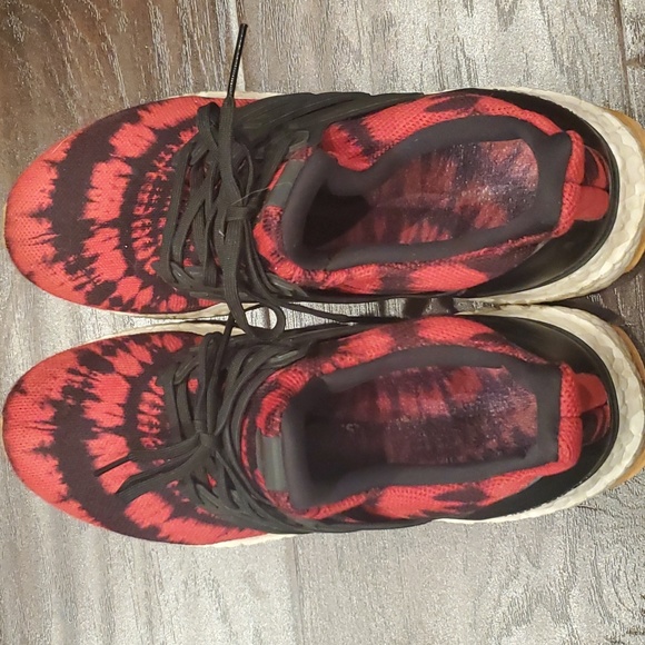 Euc Addidas Ultra NICE Red & blaxk tie dye sneakers - Picture 4 of 5